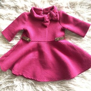Janie and Jack Pink Quilted Bow Baby Dress 6-12 months